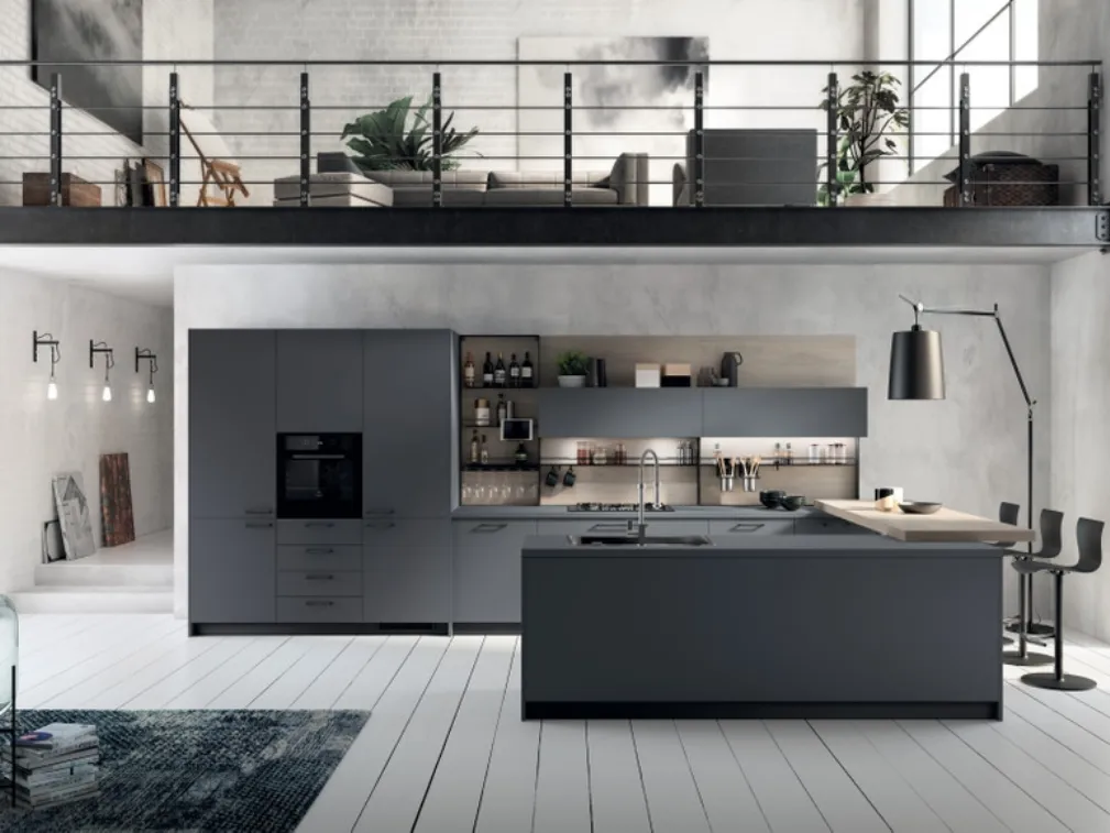 Cucina Moderna Mood Grigio Bromo di Scavolini